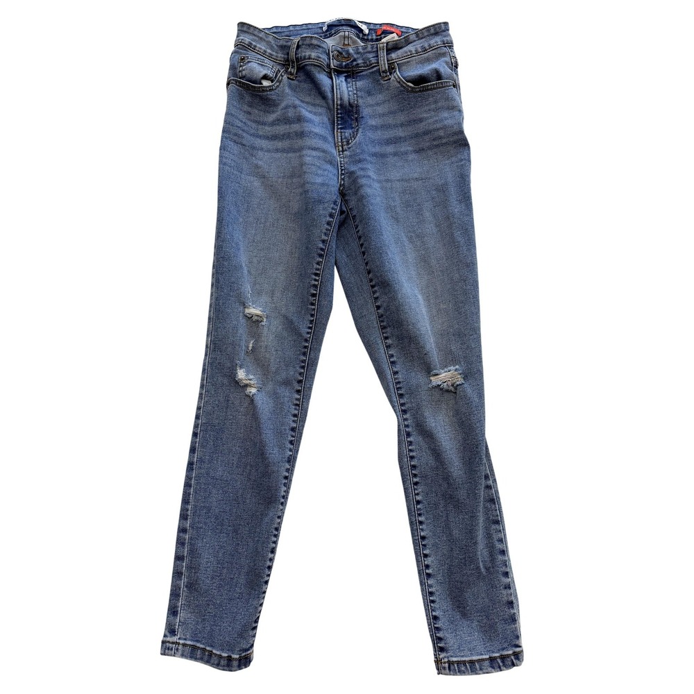 Celebrity Pink Skinny Jeans Juniors 9/29 Blue Med Wash Mid Rise Distressed 29x26